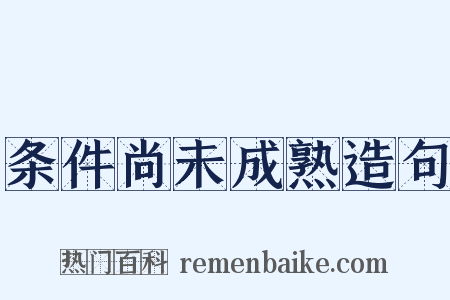 条件尚未成熟造句是什么意思的图片